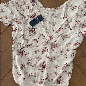 A&F floral bodysuit blouse NWT